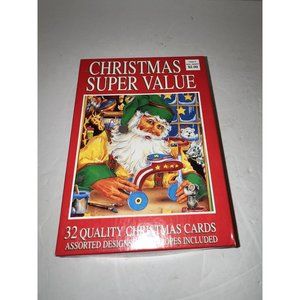 Vintage 1990s Super Value Walmart Christmas Cards Envelope 32 Count Assorted USA